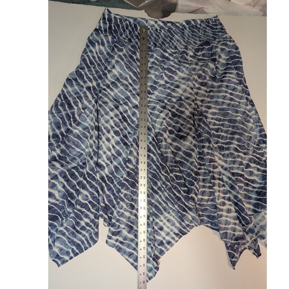 Chicos Handkerchief Midi Skirt Zebra Tie Dye 100% Cotton Chicos Size 2 US 12/14 - Picture 7 of 9